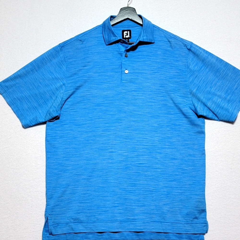 FootJoy Mens‎ Blue Lisle Space Dye Performance Polo Shirt Sz M   #603